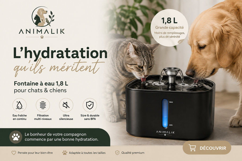 🐾 Fontaine à eau ANIMALIK — 1,8 L
