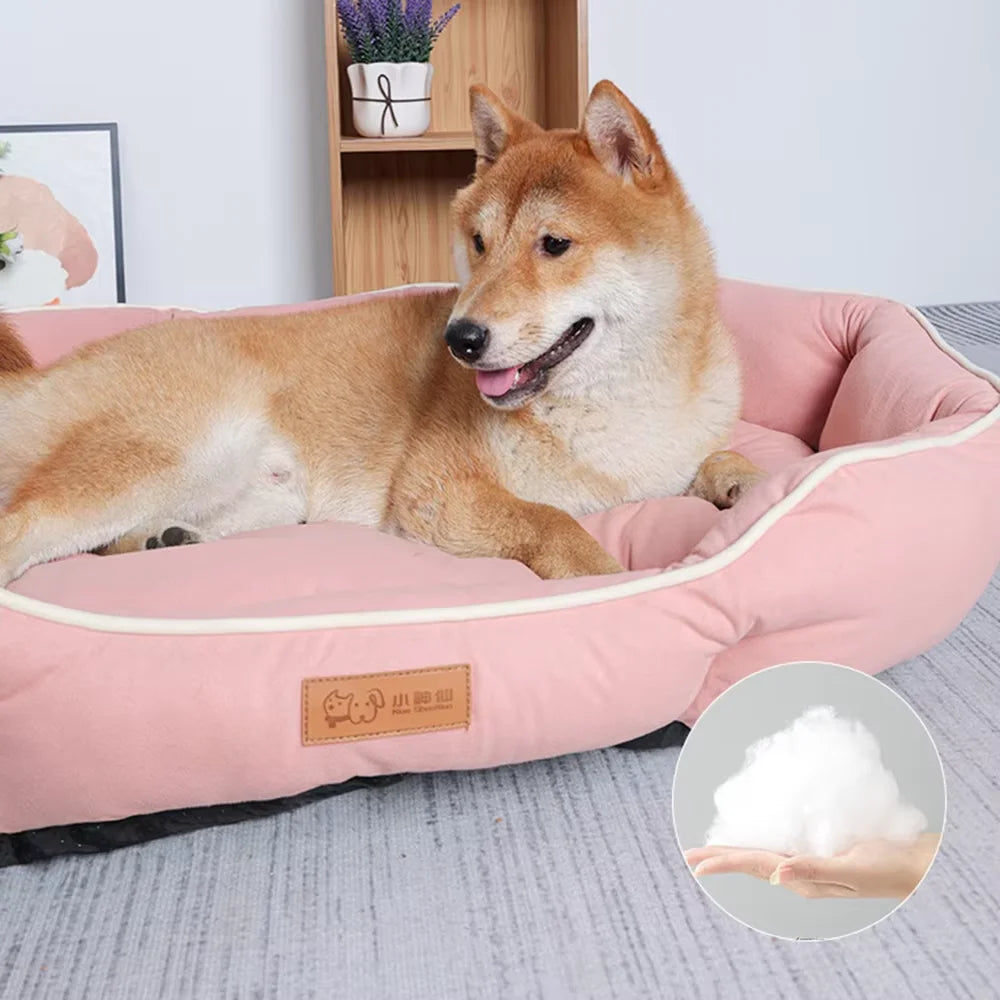 Canapé Orthopédique Confort Premium pour Chien & Chat – Lit Douillet en Velours Côtelé