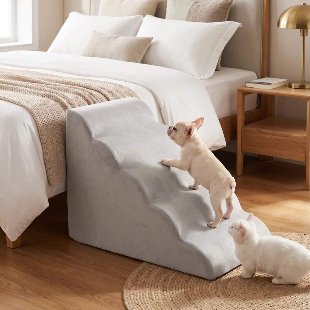 🐾 Escalier Doux pour Animaux – Mousse Haute Densité avec Pente Douce