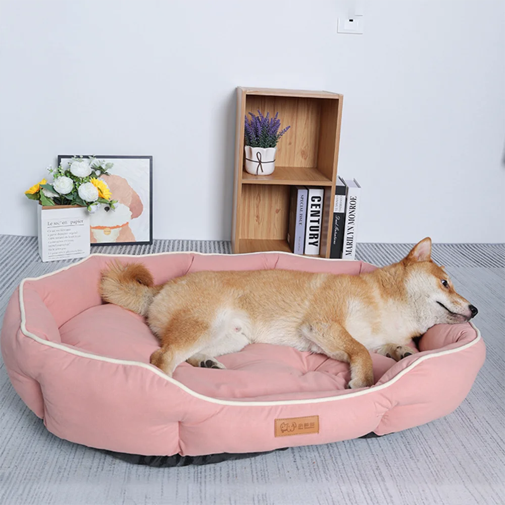 Canapé Orthopédique Confort Premium pour Chien & Chat – Lit Douillet en Velours Côtelé
