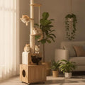 🐱 Arbre à Chat 101" du Sol au Plafond – Tour Réglable avec Enclos & Aire de Jeu